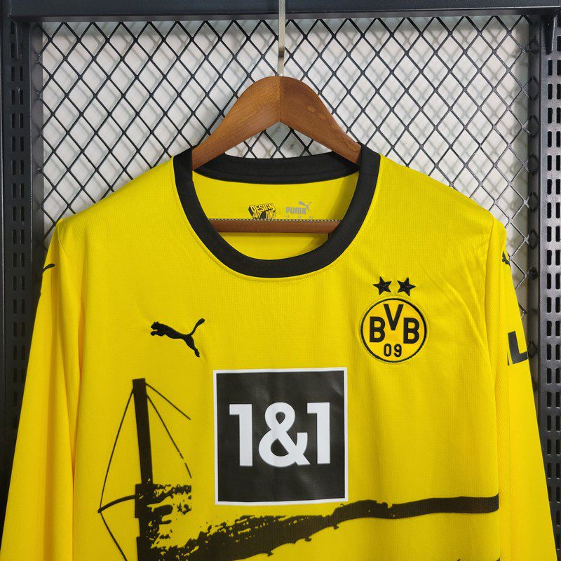 Borussia Dortmund 2023/24 Camisola Principal de Manga Comprida – Homem