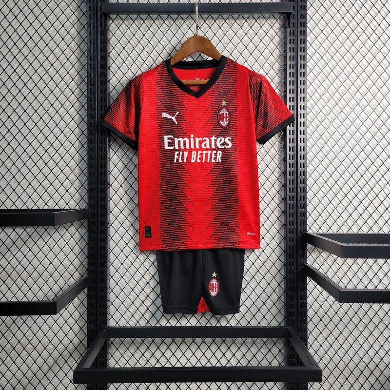 AC Milan 2023/24 Conjunto Principal – Criança