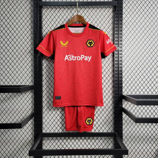 Wolves 2023/24 Conjunto Alternativo – Criança