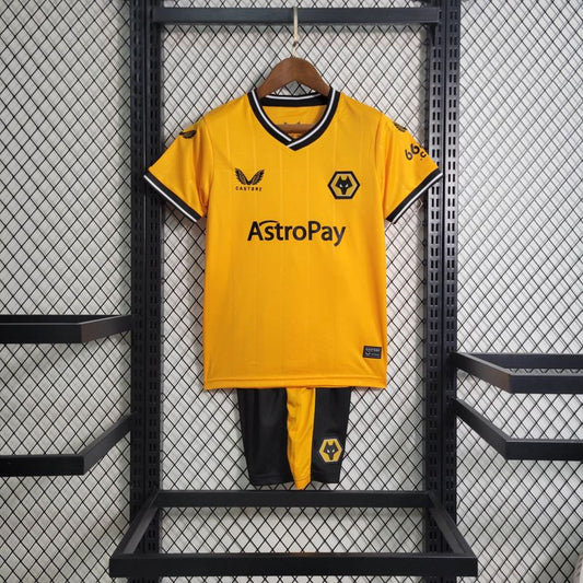 Wolves 2023/24 Conjunto Principal – Criança