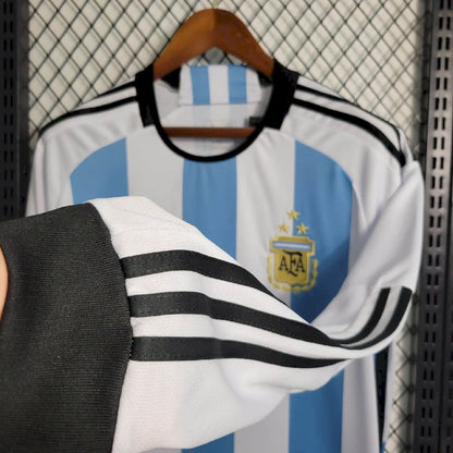 Argentina 2022/23 Camisola Principal 3-Stars de Manga Comprida – Homem