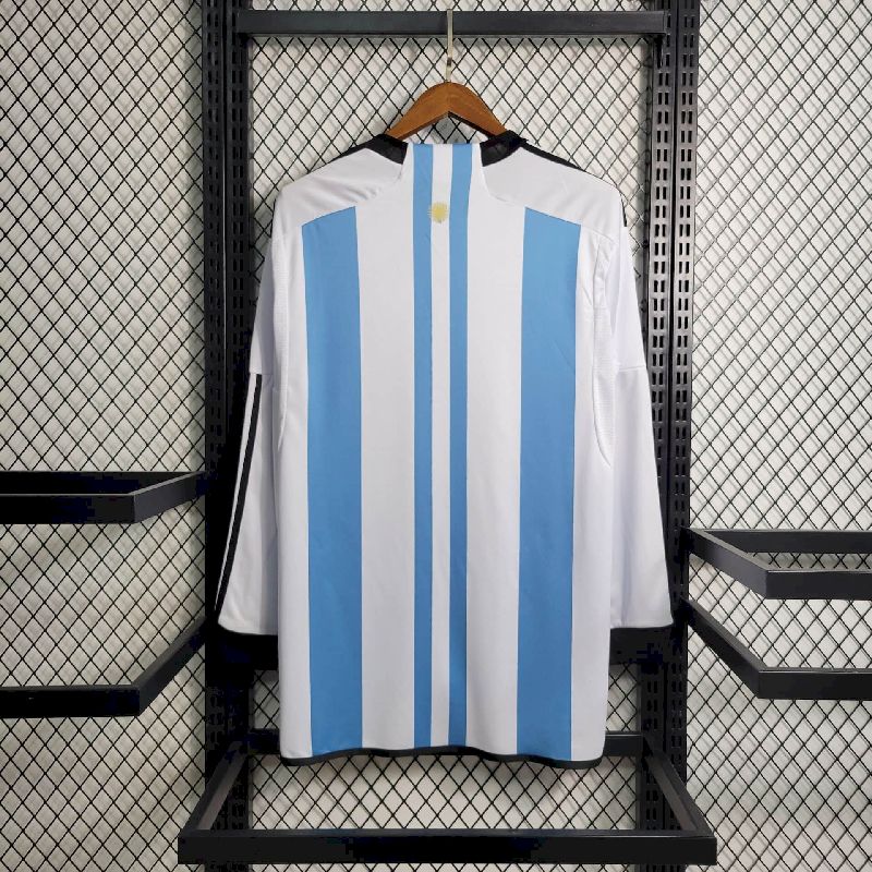 Argentina 2022/23 Camisola Principal 3-Stars de Manga Comprida – Homem