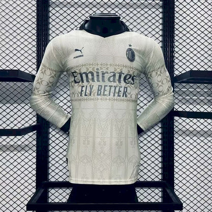 AC Milan 2024/25 Camisola Co-Branded Edição de Manga Comprida Versão Jogador – Homem