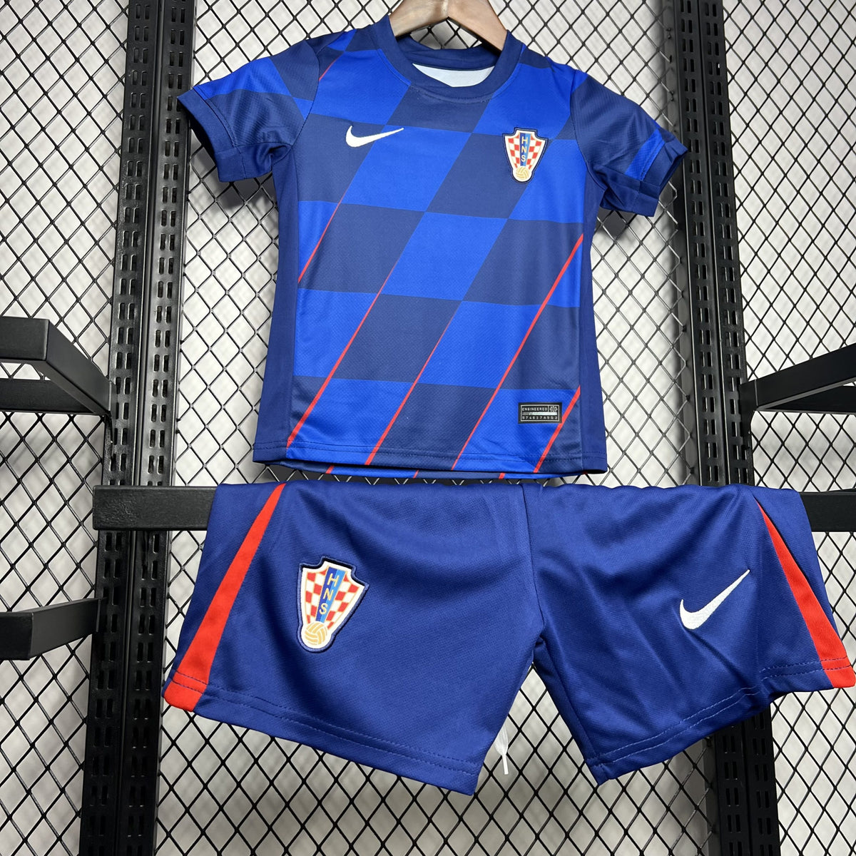 Croácia 2024/25 Conjunto Alternativo Euro – Criança