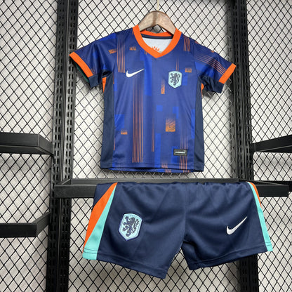 Países Baixos 2024/25 Conjunto Alternativo Euro – Criança