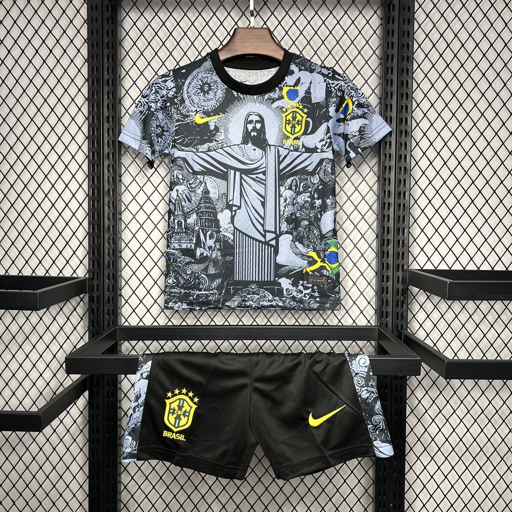 Brasil 2024/25 Conjunto Especial Cinzento – Criança