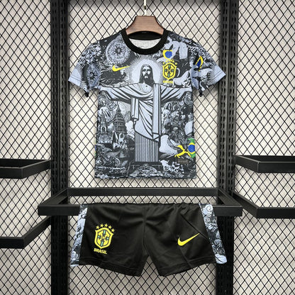Brasil 2024/25 Conjunto Especial Cinzento – Criança