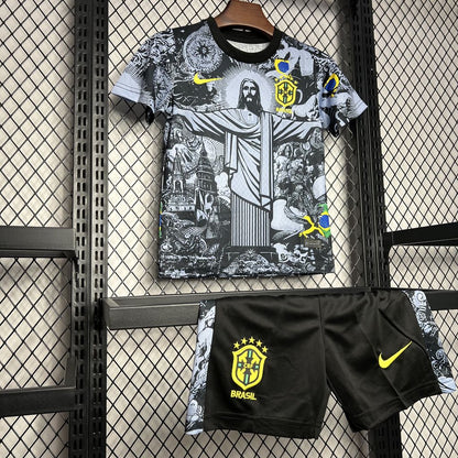 Brasil 2024/25 Conjunto Especial Cinzento – Criança