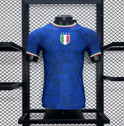 Itália 2024/25 Camisola Euro Azul co-branded Versão Versão Jogador – Homem