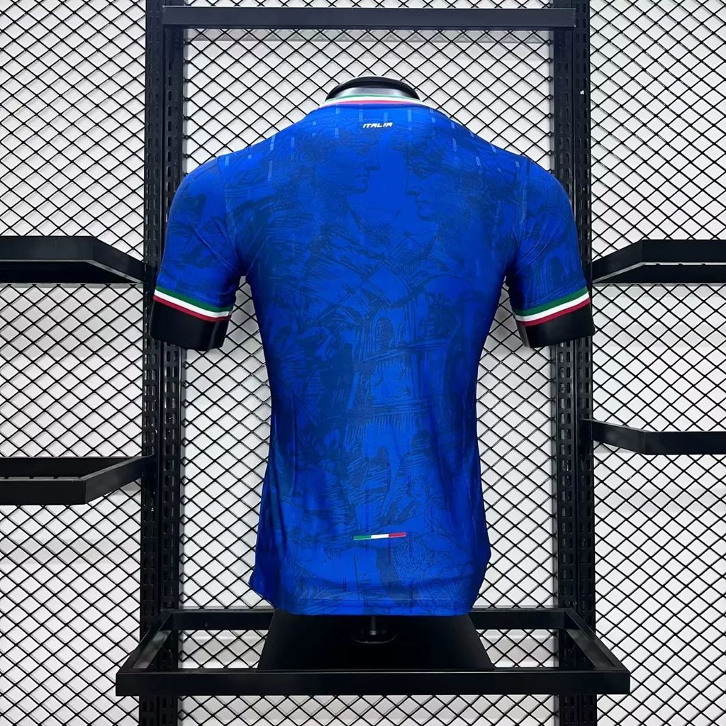 Itália 2024/25 Camisola Euro Azul co-branded Versão Versão Jogador – Homem