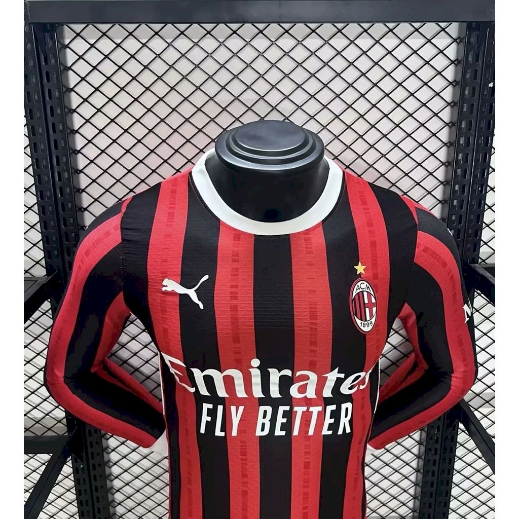 AC Milan 2024/25 Camisola Principal de Manga Comprida Versão Jogador – Homem