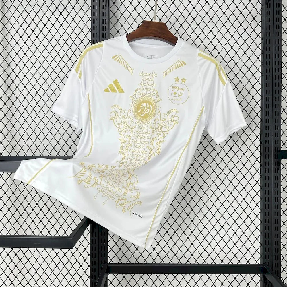 Argélia 2024/25 Camisola Karakou Branca Dourada – Homem