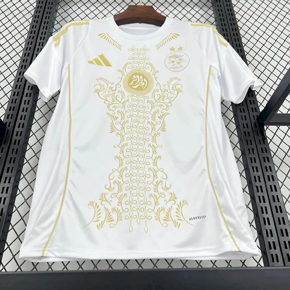 Argélia 2024/25 Camisola Karakou Branca Dourada – Homem