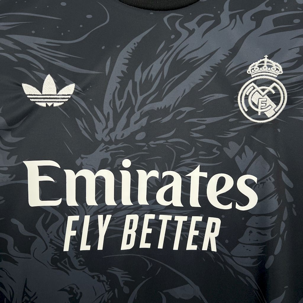 Real Madrid 2024/25 Camisola Preta Vermelha Dragon – Homem