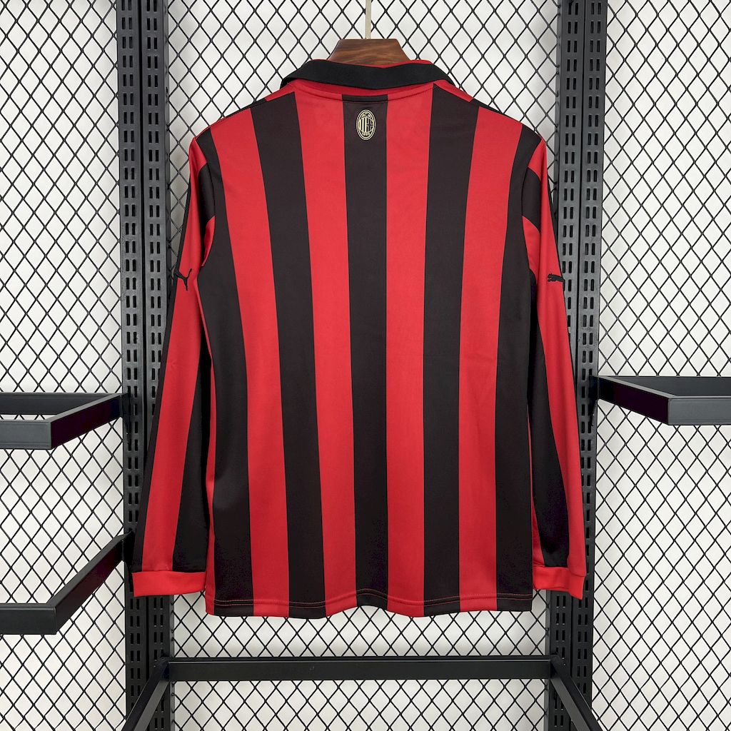 AC Milan 2024/25 Camisola 125.º Aniversário Edição de Manga Comprida Retro – Homem