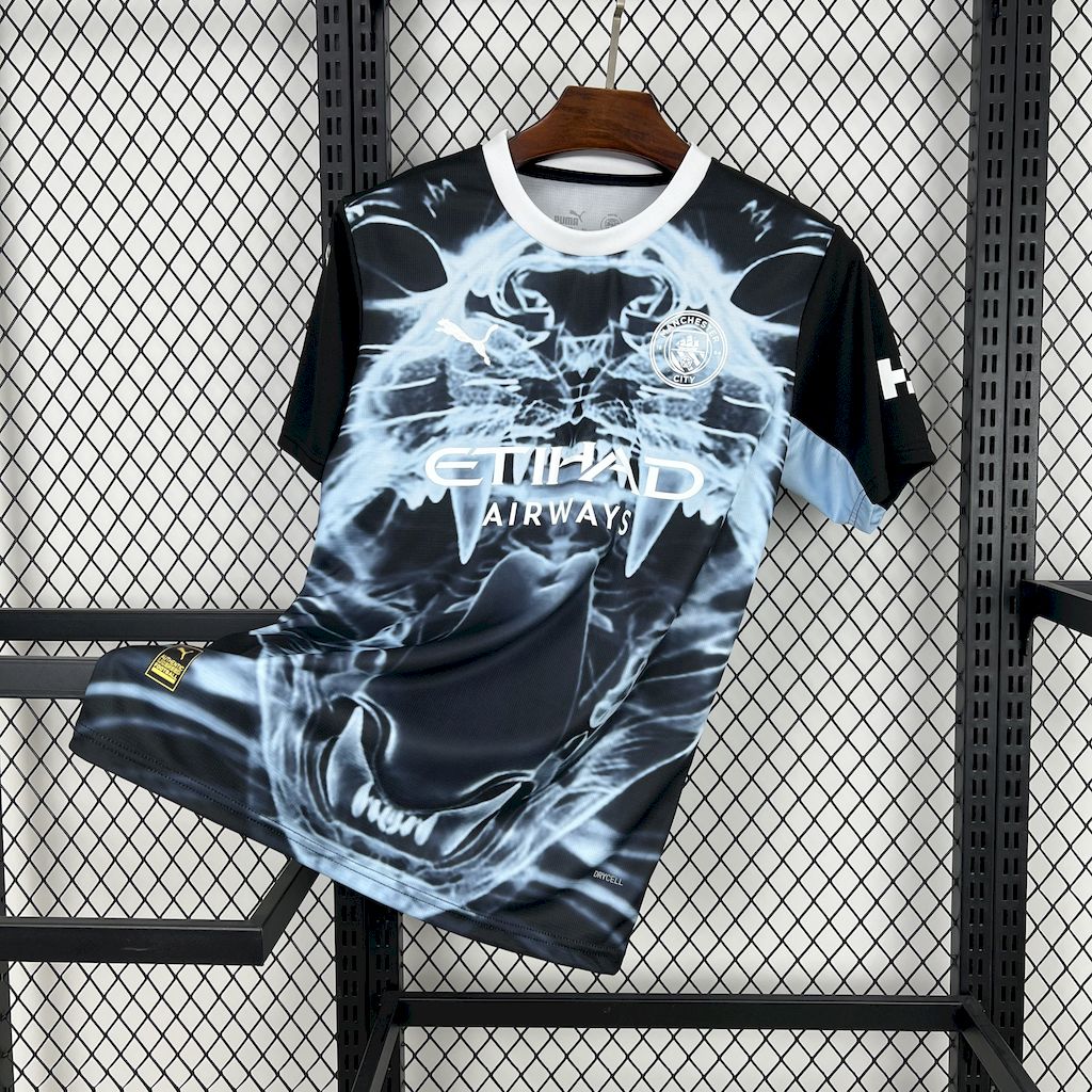 Manchester City 2025/26 Camisola Preta e Azul Conceito Versão – Homem