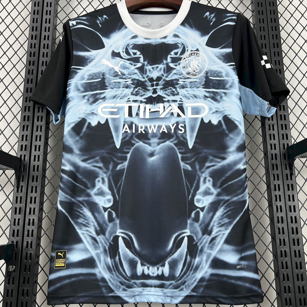 Manchester City 2025/26 Camisola Preta e Azul Conceito Versão – Homem