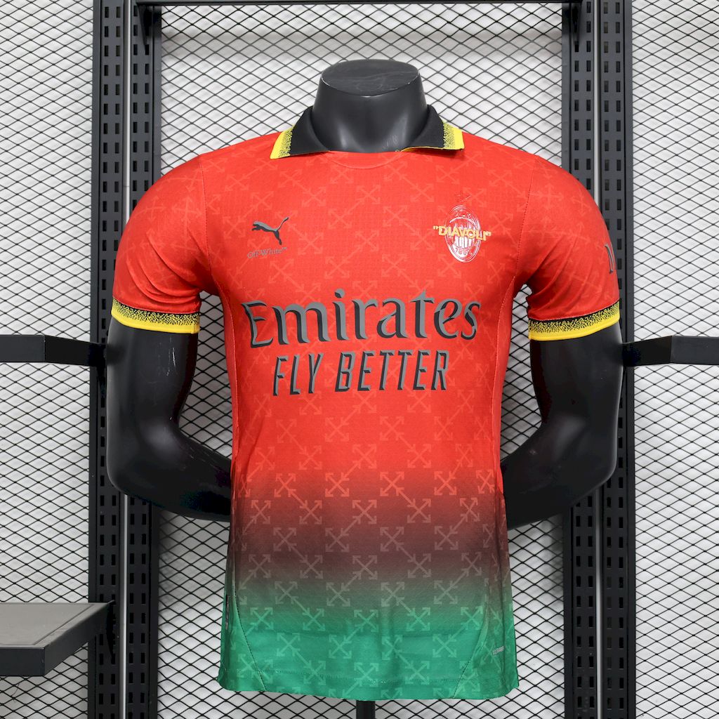 AC Milan 2025/26 Camisola Co-Branded Vermelha Edição Versão Jogador – Homem