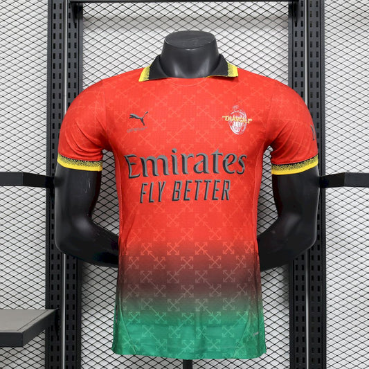 AC Milan 2025/26 Camisola Co-Branded Vermelha Edição Versão Jogador – Homem