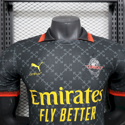 AC Milan 2025/26 Camisola Co-Branded Preta Edição Versão Jogador – Homem