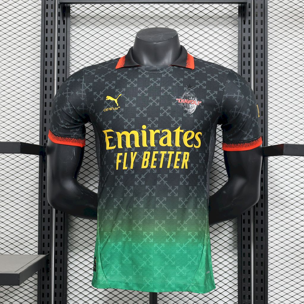 AC Milan 2025/26 Camisola Co-Branded Preta Edição Versão Jogador – Homem