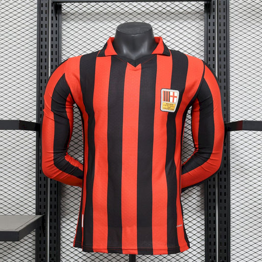 AC Milan 2024/25 Camisola 125.º Aniversário Edição Retro de Manga Comprida Versão Jogador – Homem