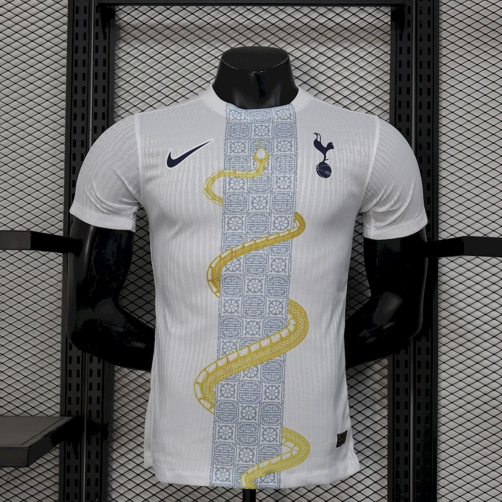Tottenham Hotspur 2025/26 Camisola Branca Dourada Snake Edição Versão Jogador – Homem