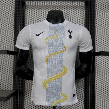 Tottenham Hotspur 2025/26 Camisola Branca Dourada Snake Edição Versão Jogador – Homem