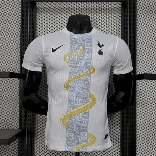 Tottenham Hotspur 2025/26 Camisola Branca Dourada Snake Edição Versão Jogador – Homem