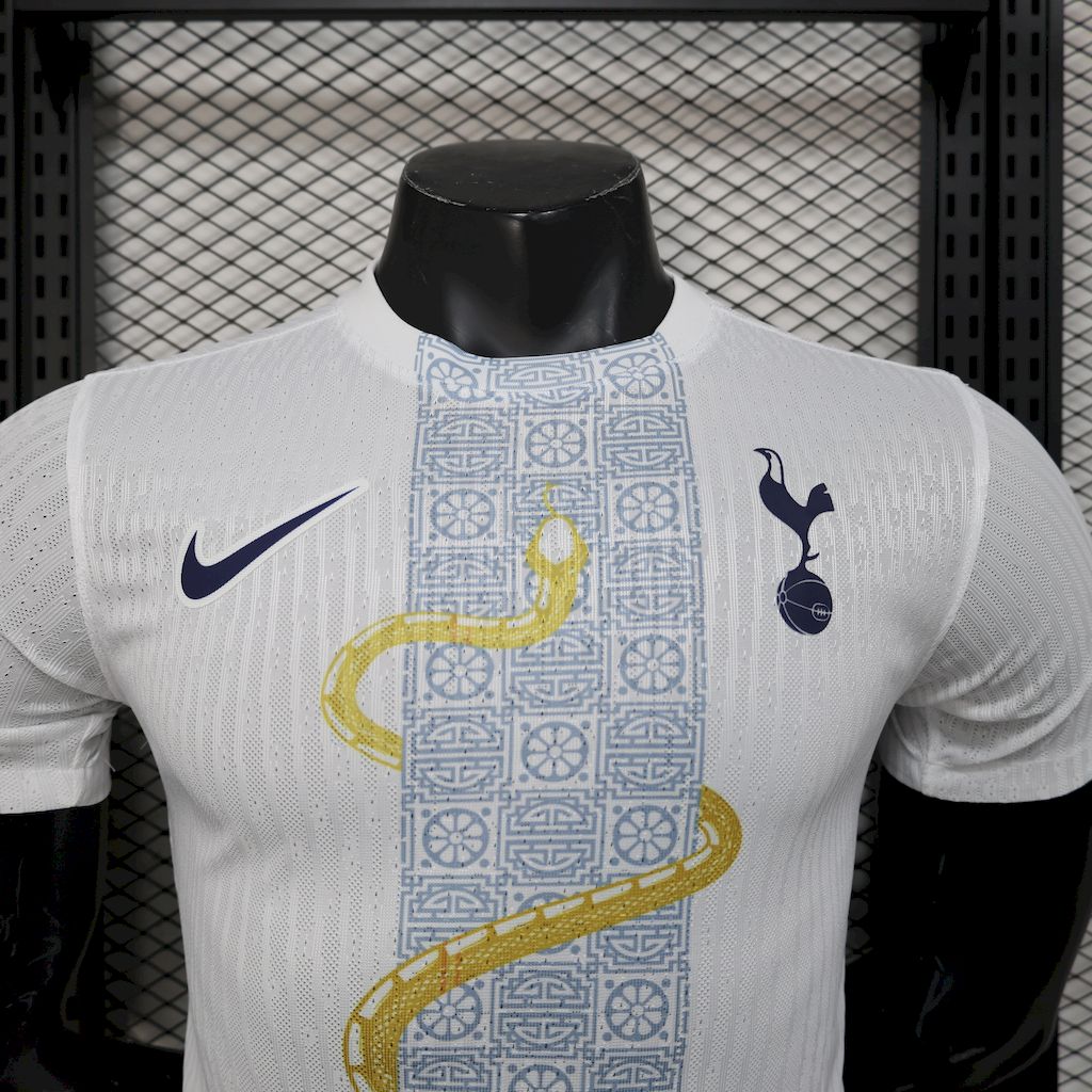 Tottenham Hotspur 2025/26 Camisola Branca Dourada Snake Edição Versão Jogador – Homem