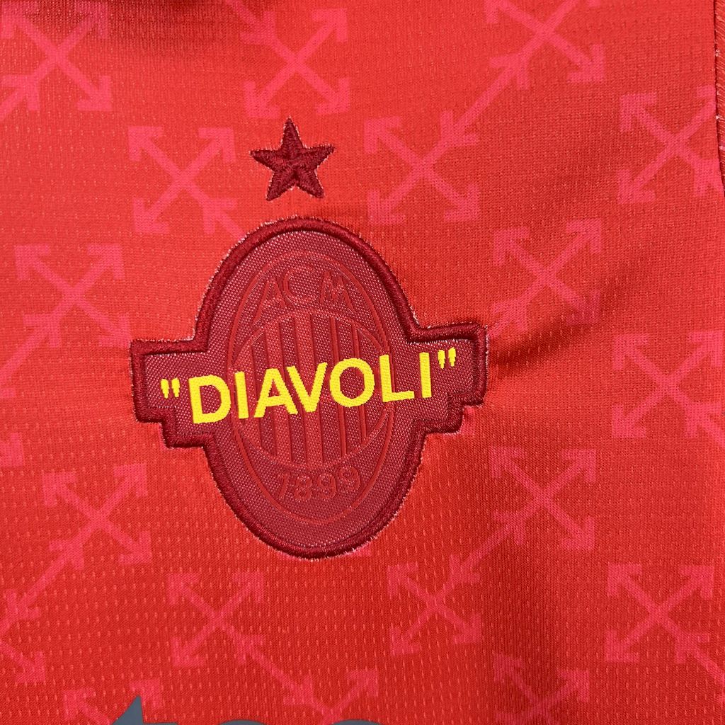 AC Milan 2025/26 Conjunto Co-Branded Vermelho Edição – Criança