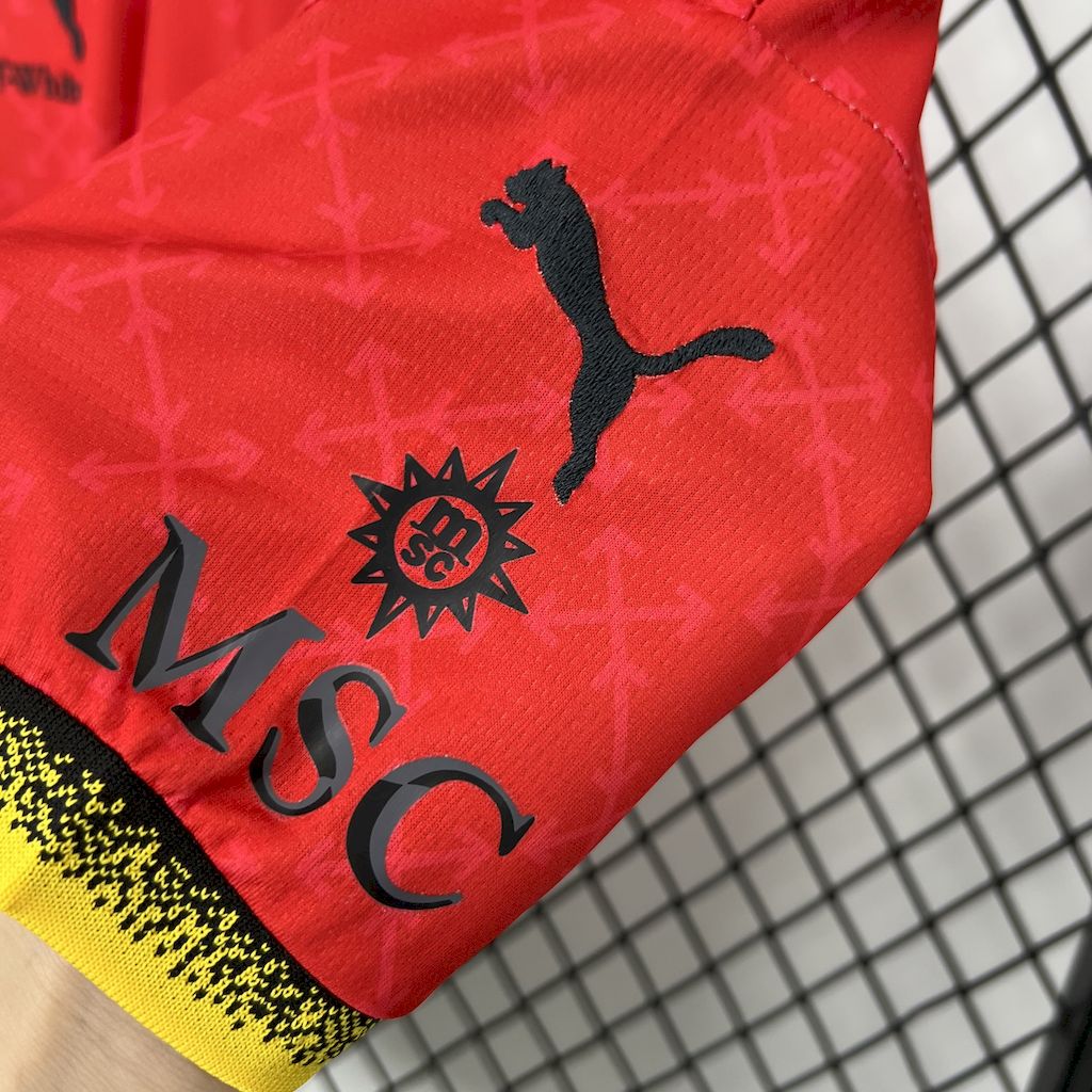 AC Milan 2025/26 Conjunto Co-Branded Vermelho Edição – Criança