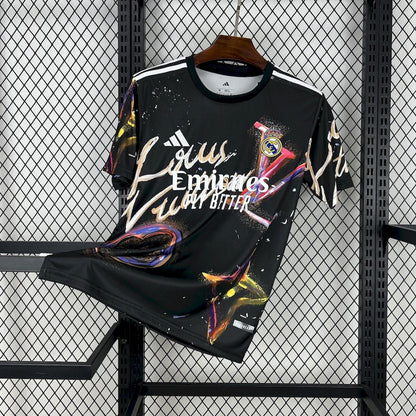 Real Madrid 2025/26 Camisola Louis Vuitton Conjunta Edição Preta colorful Versão – Homem