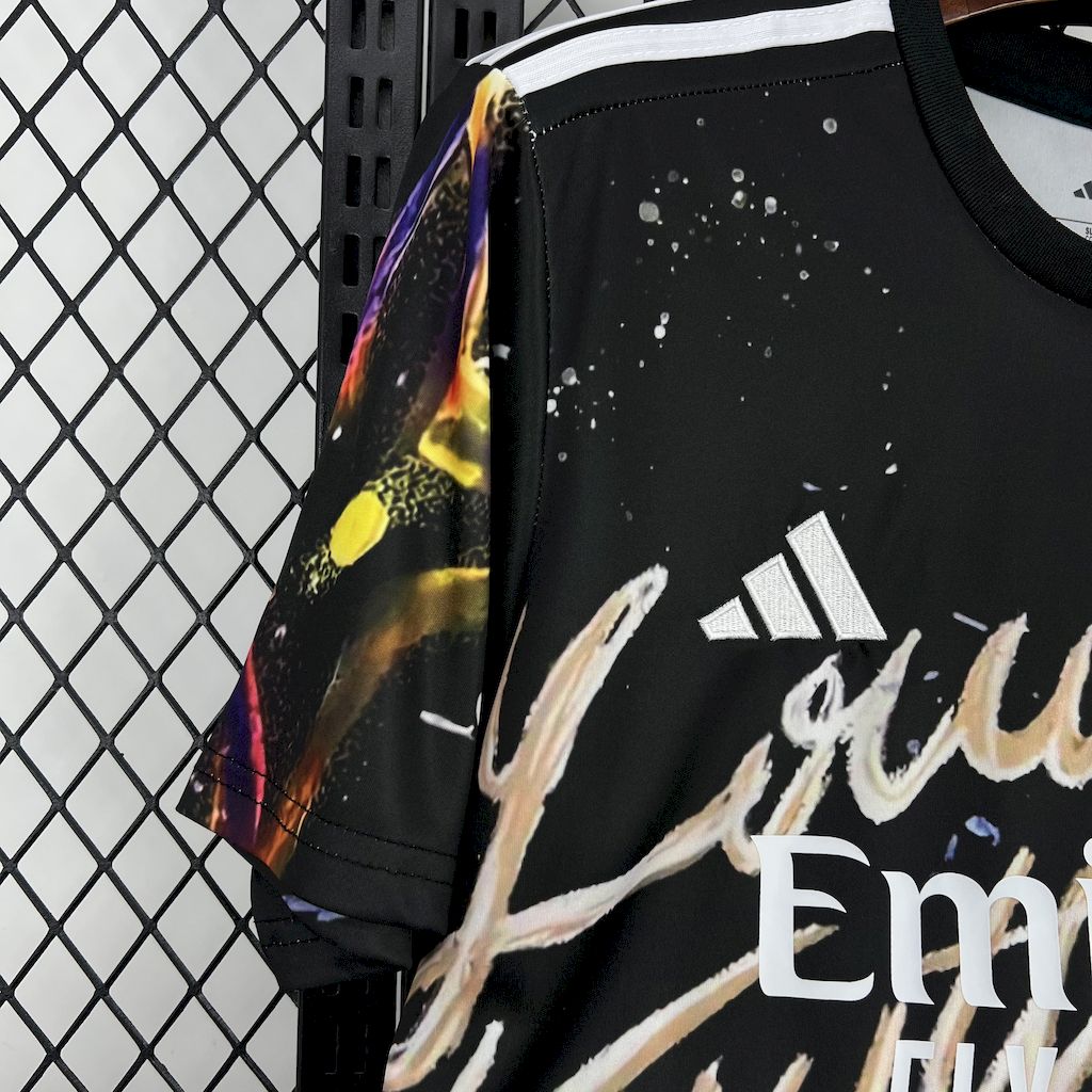 Real Madrid 2025/26 Camisola Louis Vuitton Conjunta Edição Preta colorful Versão – Homem