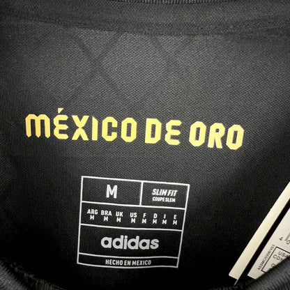 México 2025/26 Camisola Dourada e Preta de Manga Comprida – Homem