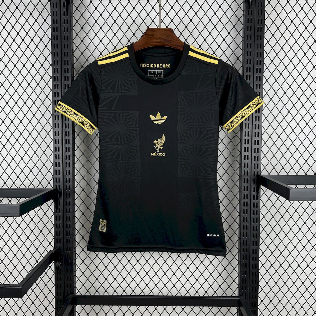 México 2025/26 Camisola Dourada e Preta – Mulher