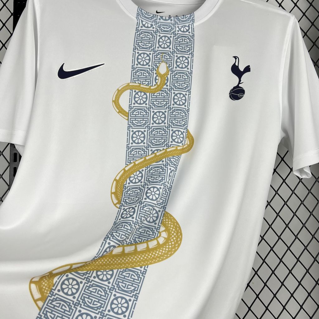Tottenham Hotspur 2025/26 Camisola Branca Dourada Snake Edição – Homem