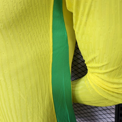 Brasil 2025/26 Camisola Principal de Manga Comprida Versão Jogador – Homem
