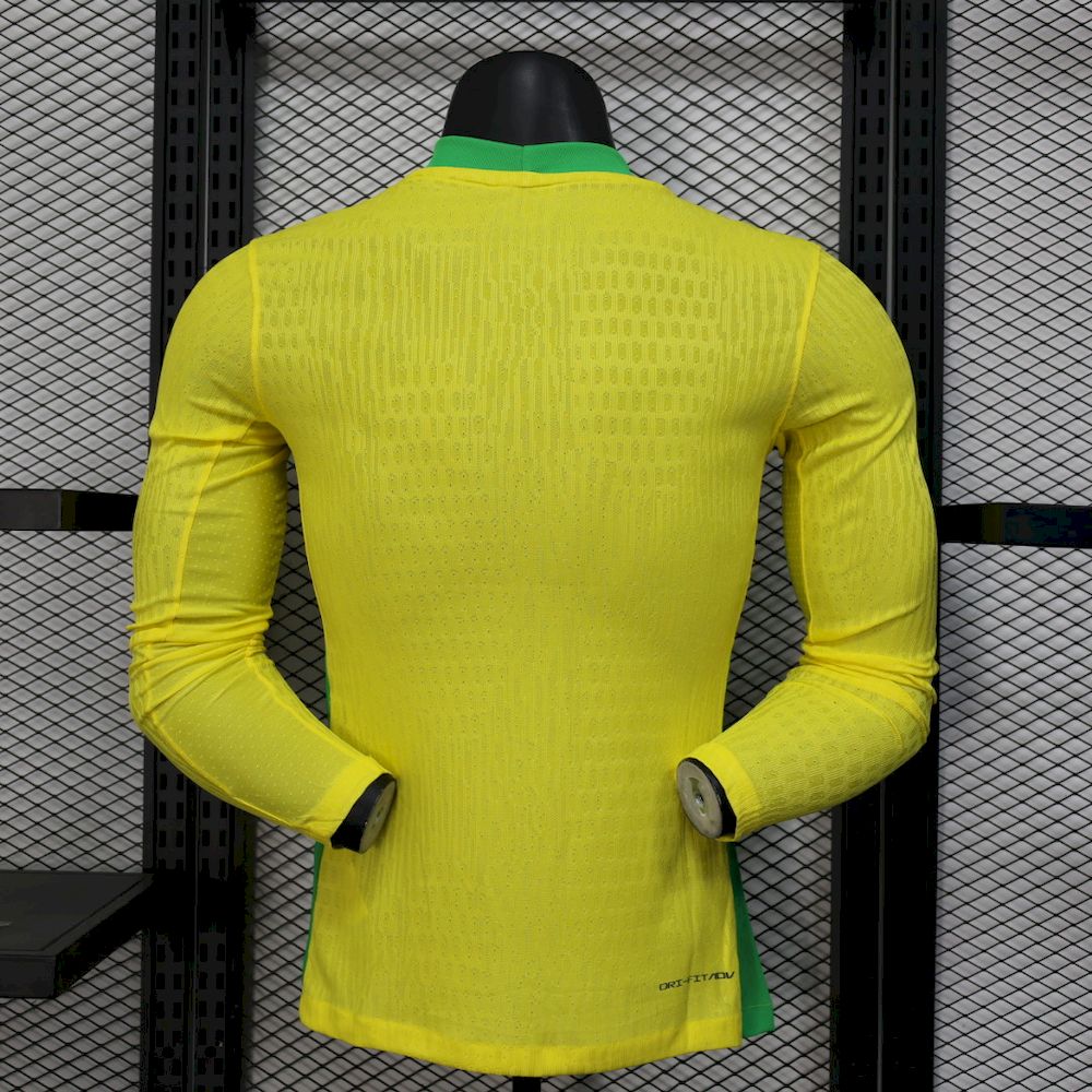 Brasil 2025/26 Camisola Principal de Manga Comprida Versão Jogador – Homem