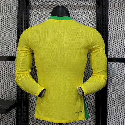 Brasil 2025/26 Camisola Principal de Manga Comprida Versão Jogador – Homem