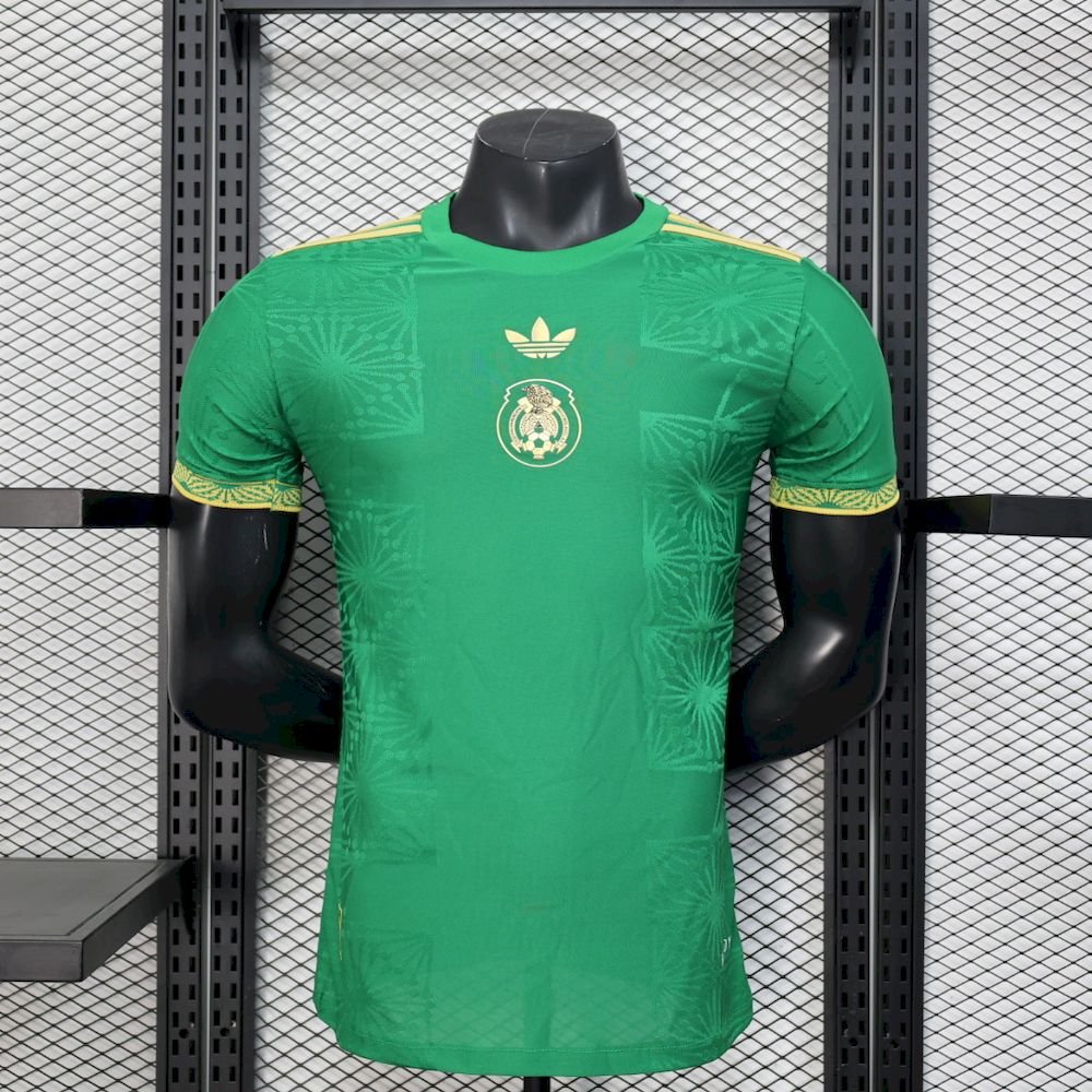 México 2025/26 Camisola Especial Dourada e Verde Versão Jogador – Homem
