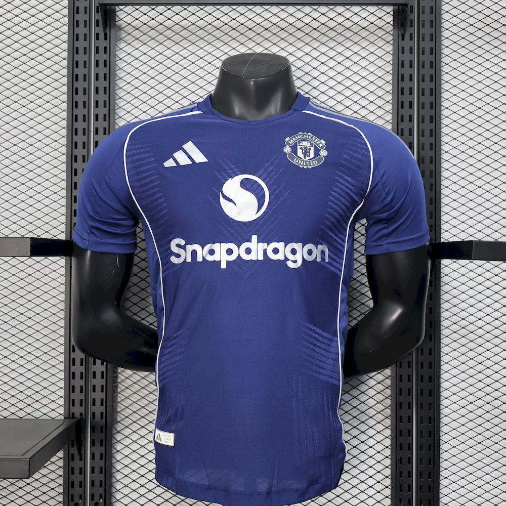 Manchester United 2025/26 Azul Especial Camisola Jogador Edição – Homem