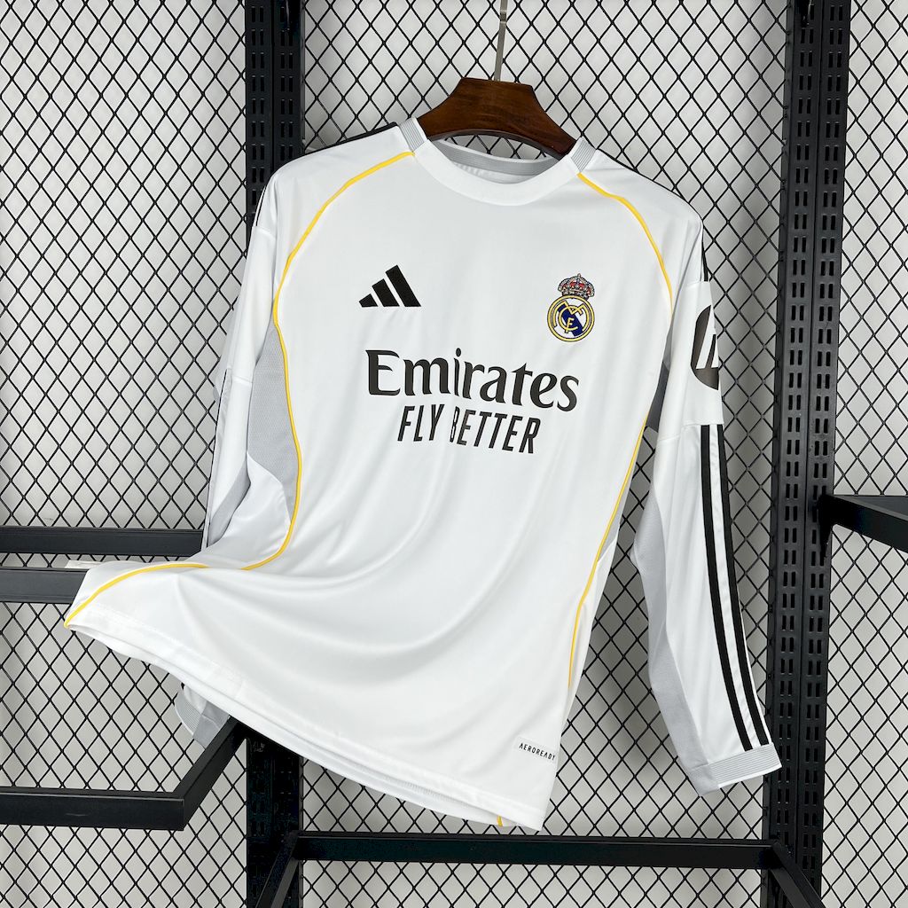 Real Madrid 2025/26 Camisola Principal de Manga Comprida – Homem