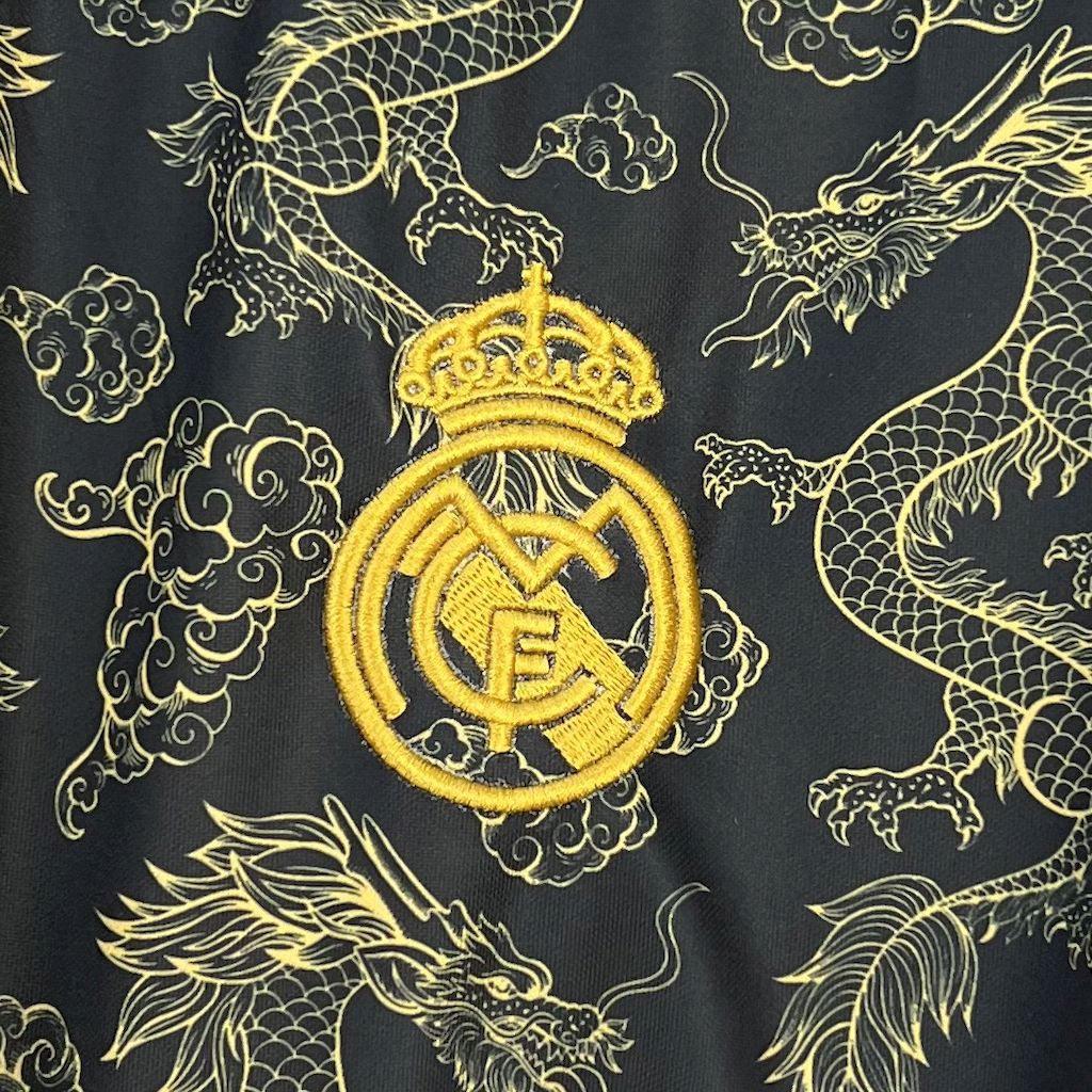 Real Madrid 2025/26 Camisola Preta Golden Dragon Edição – Homem