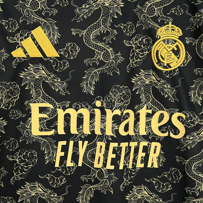 Real Madrid 2025/26 Camisola Preta Golden Dragon Edição – Homem