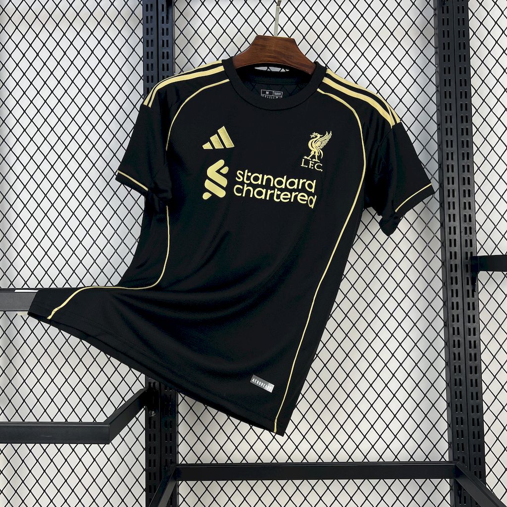 Liverpool 2025/26 Camisola Preta Dourada Edição – Homem