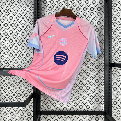 Barcelona 2025/26 Camisola Rosa Edição Especial (com Liga dos Campeões) – Homem