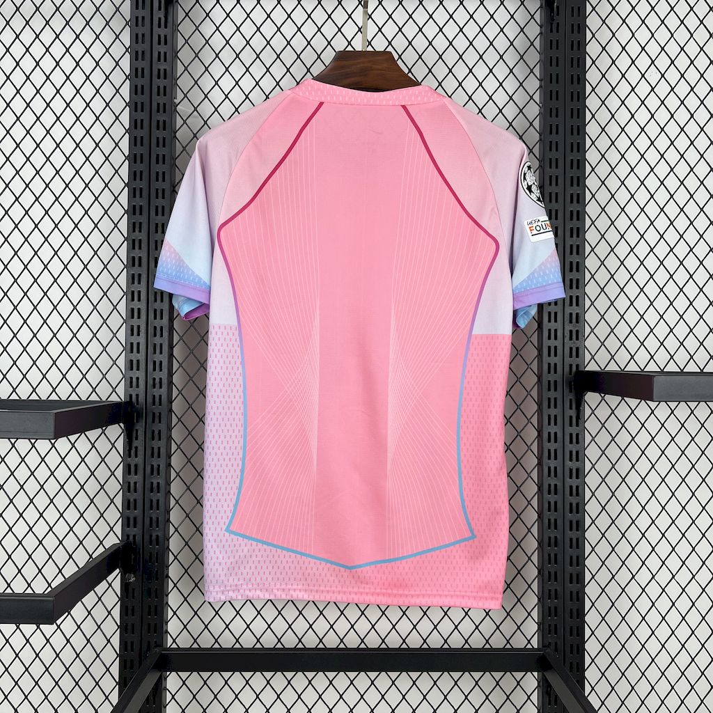 Barcelona 2025/26 Camisola Rosa Edição Especial (com Liga dos Campeões) – Homem