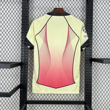 Barcelona 2025/26 Camisola Amarela Rosa Edição Especial (com Liga dos Campeões) – Homem