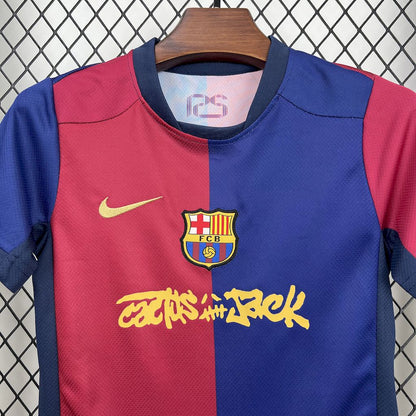 Barcelona 2024/25 Conjunto Principal Travis Scott Edição – Criança